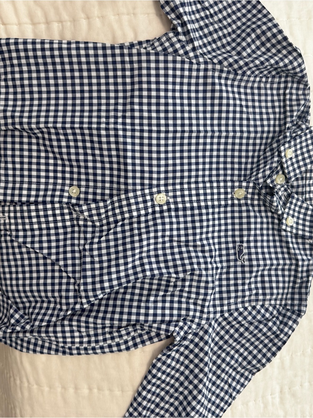 Vineyard Vines Men’s Navy & White Gingham Button-Down Shirt